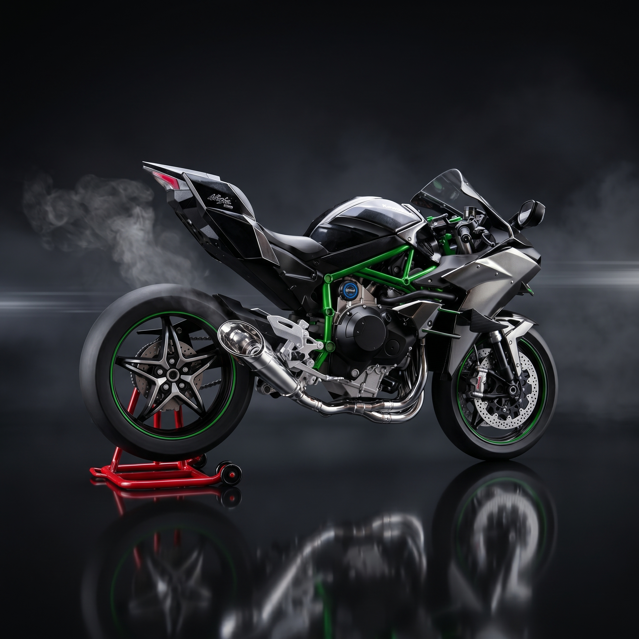 1:6 Kawasak Ninja H2R - With Smoke
